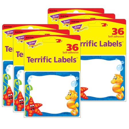 Trend Enterprises Sea Buddies Terrific Labels, PK216 T68083
